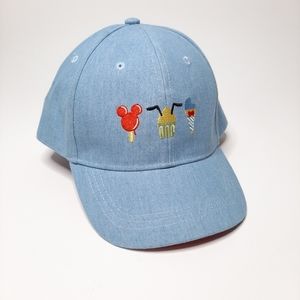 Disney Parks Mickey Mouse Snack Hat Chambray Denim Embroidered Size M/L (7-10)